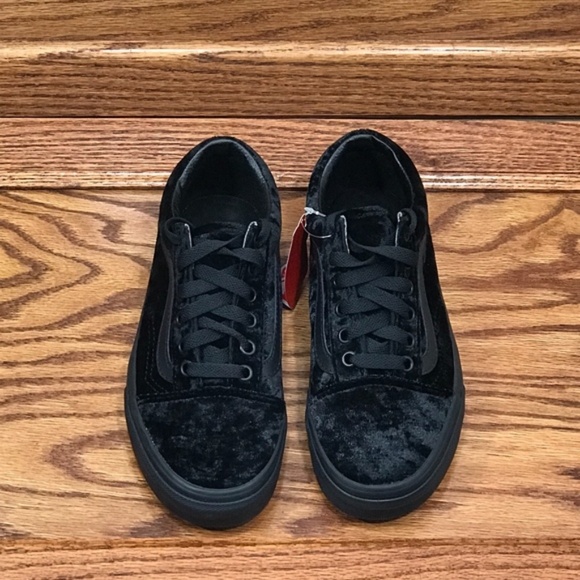 Vans Old Skool Velvet Black Black Shoes - Picture 5 of 7